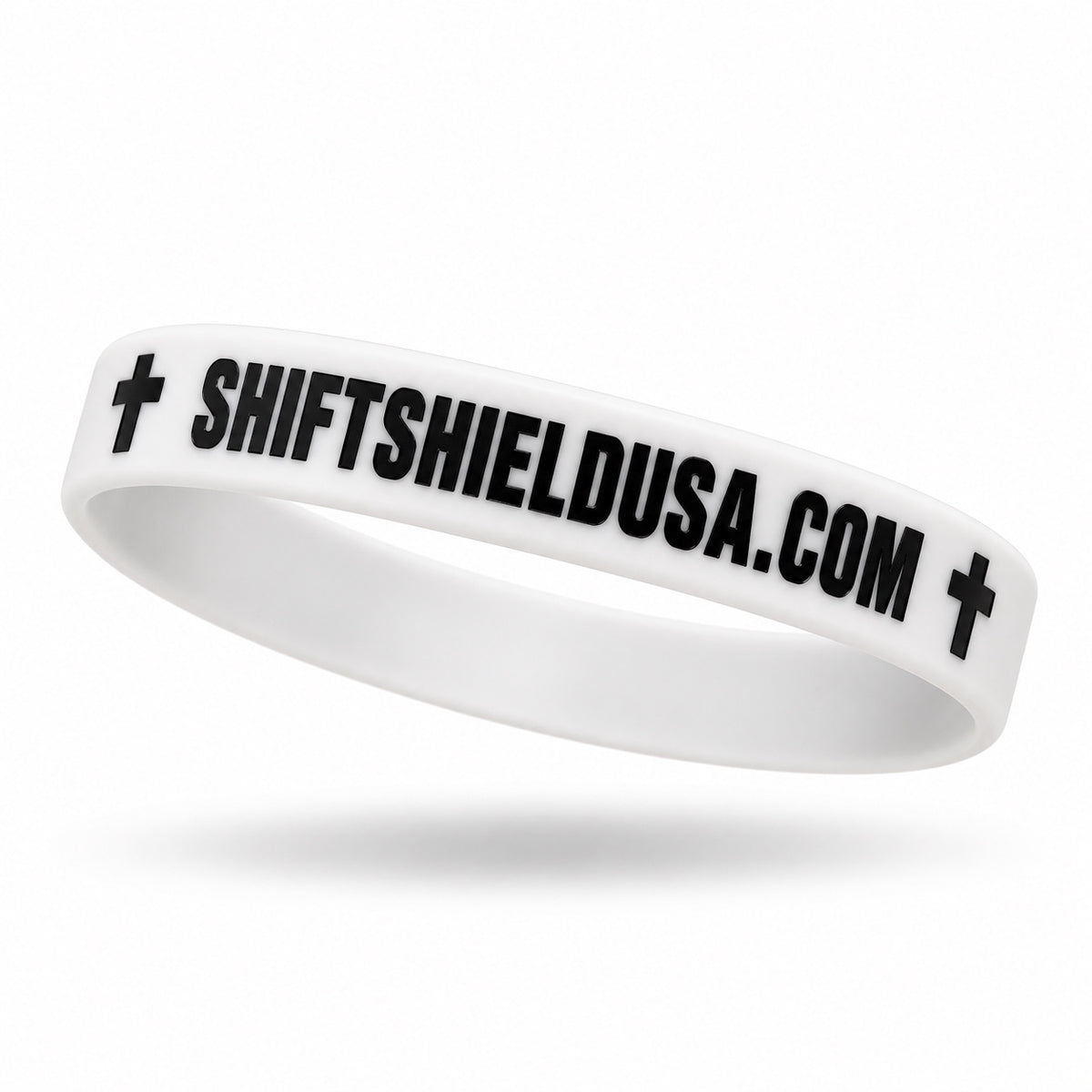 White Shift Shield bracelet — ShiftShieldUSA.com side