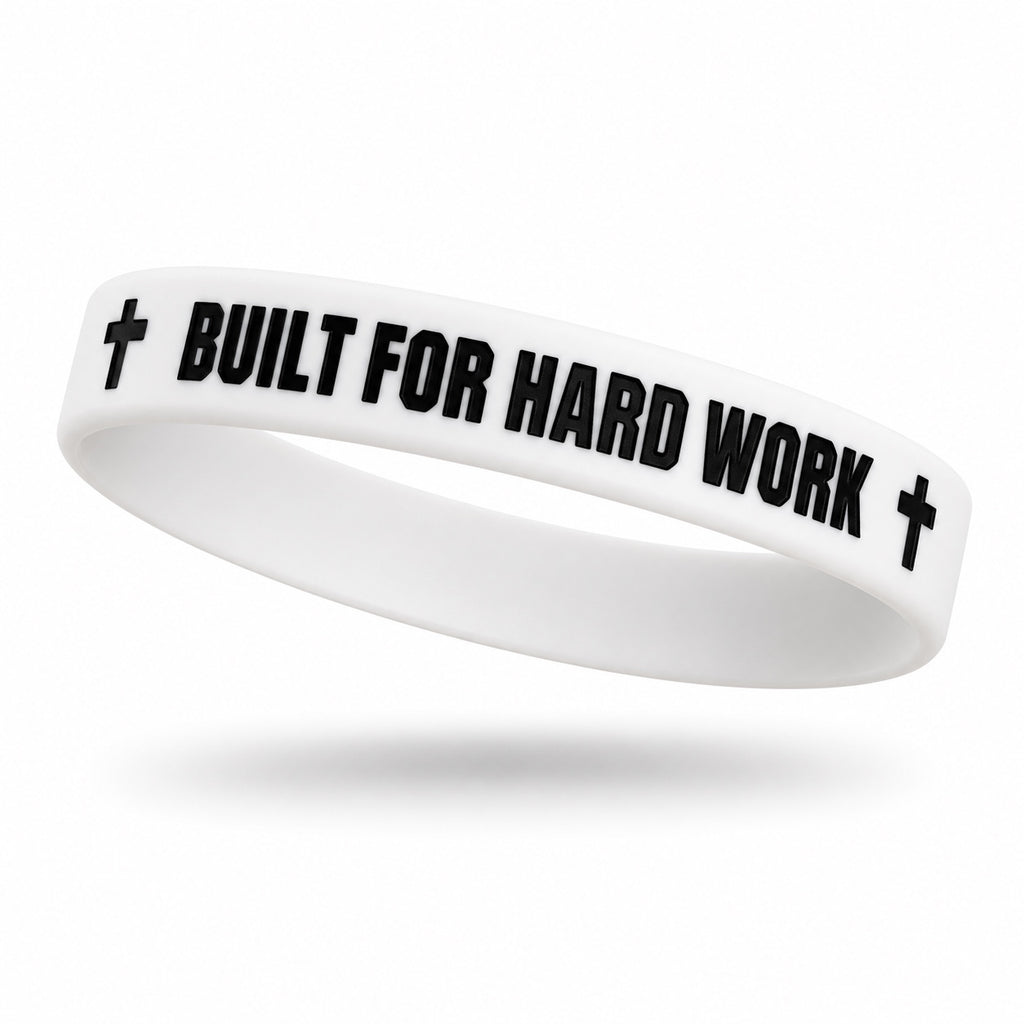 White Shift Shield bracelet — Built for Hard Work side