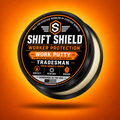 Shift Shield Work Putty tradesman 2 oz black tin with lid slightly open